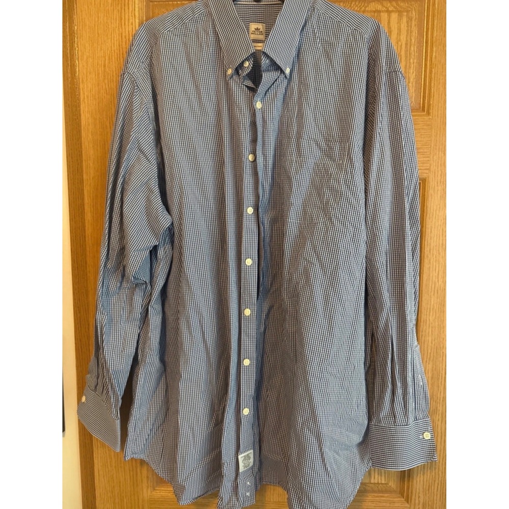 Peter Millar Crown‎ Finish Long Sleeve Button-Down Shirt – Blue Micro Check (XXL
